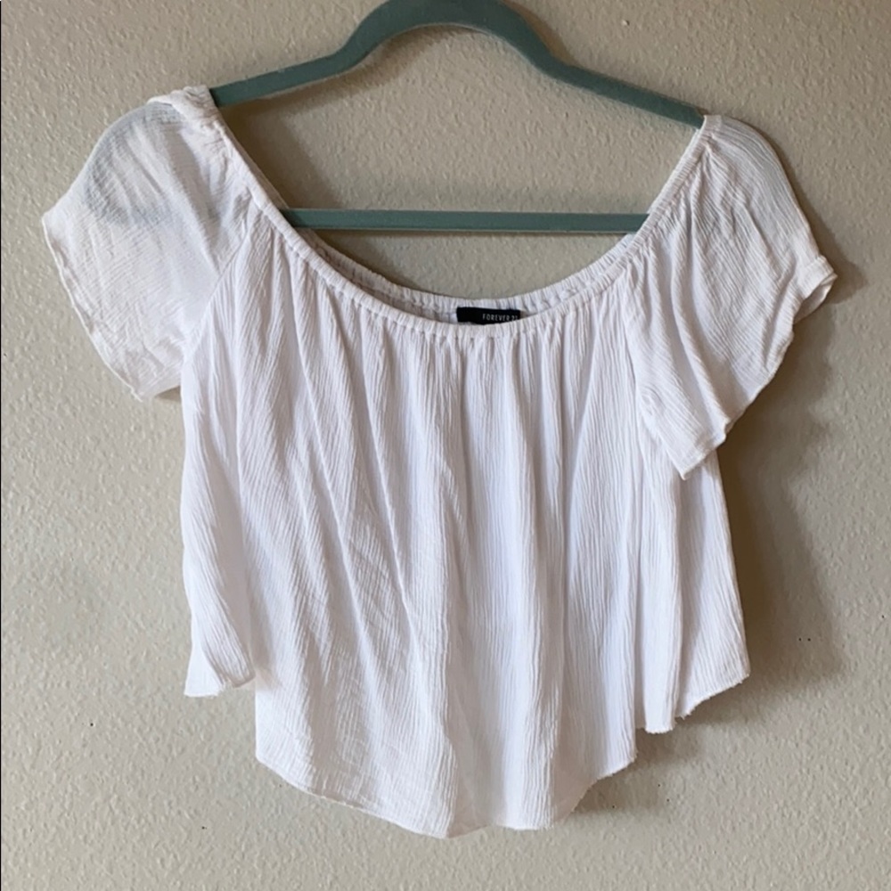 White flowy off the shoulder top